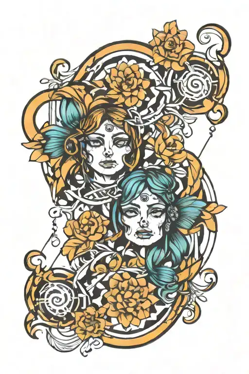 Gemini Geometric Design Incorporating Elements