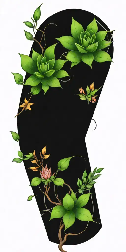 Viney Plants And Succulents Growing In Geometric Shapes