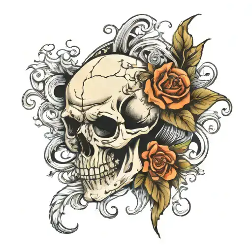 Memento Mori Written And Lion Skull