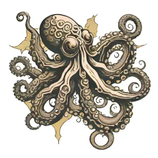 Octopus On Cross Wrapped