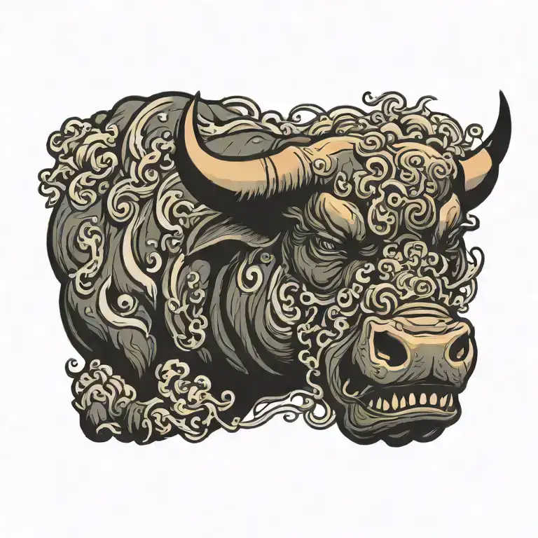 Bull Puffing Smoke Billowing