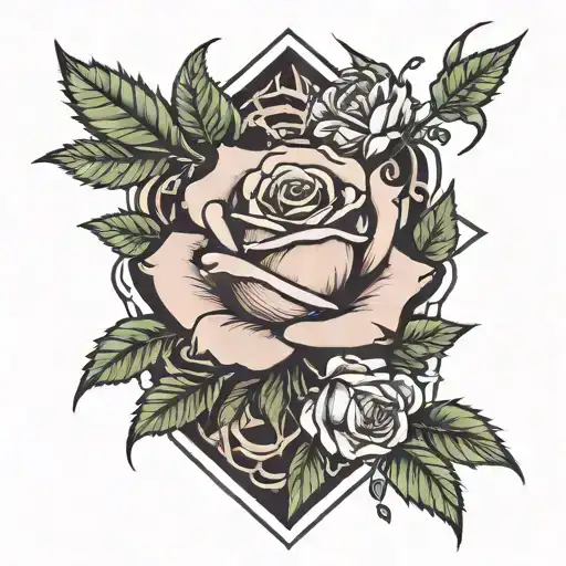 Rose And Weed On Chest