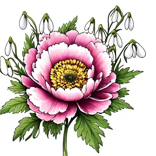 Peony Daisy Snowdrops