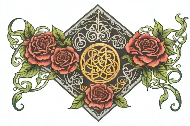 Book And Flowers Inside Simple Celtic Friendship Symbol