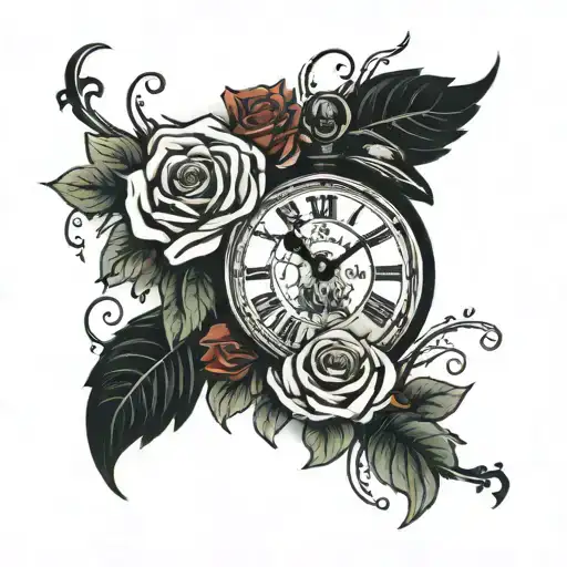 Roses And A Clock And A Cross