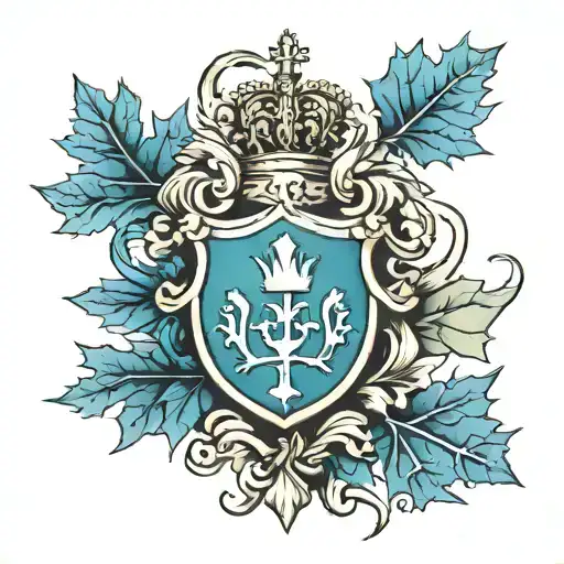Slovenian Crest With Canadian Maple Leaf