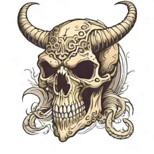 Mythosaur Skull Tattoo Design