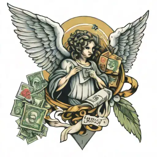 Angels With Money And Cards