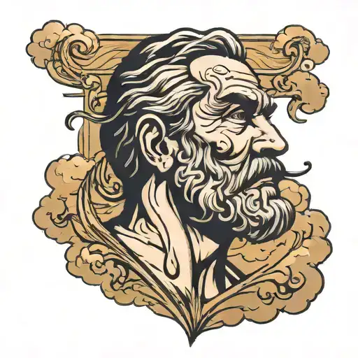 Greek Man Face Tearing Up Background With Clouds Dad In Cursive Blow