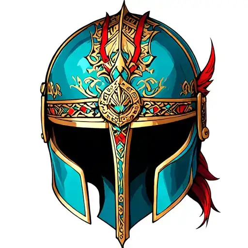 The Helmet Of The Rsar In The Traditional Style Of Color