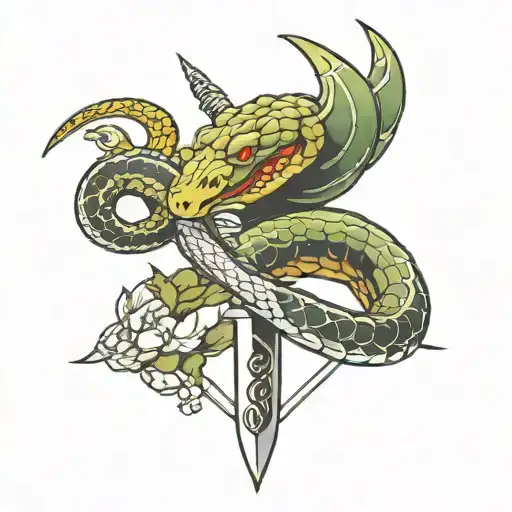 Snake With A Mercy Dagger Wrapped