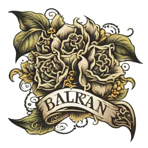 The Word Balkaran With Flowers Intertwined