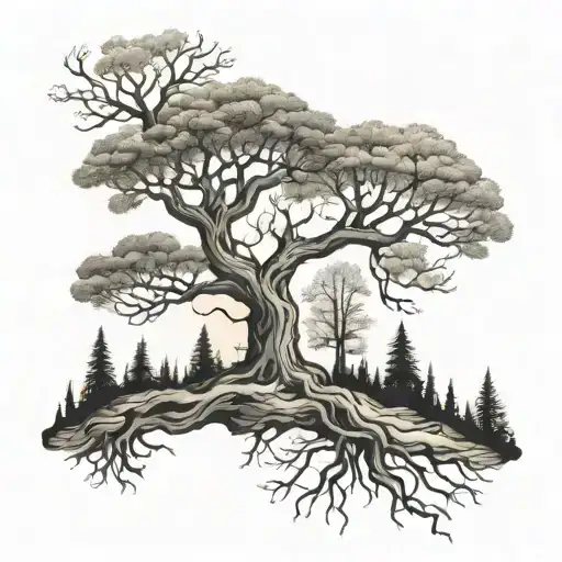 Mystical Tree Line Work