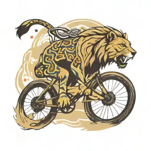 Running Lion Mountainbike Handball