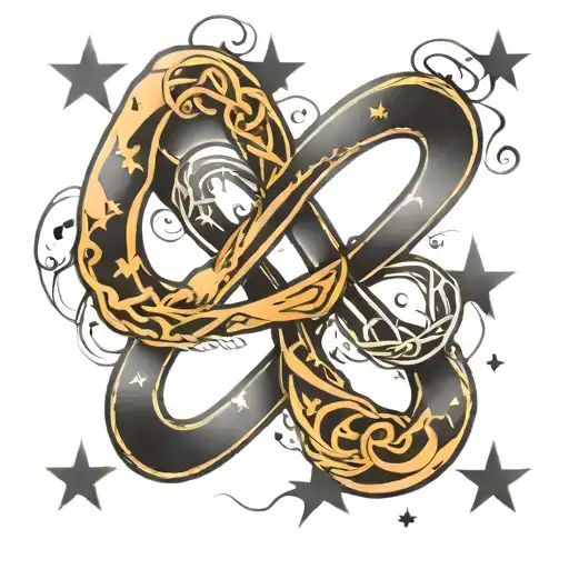 Simple Infinity Sign With Black Stars