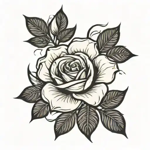 Simple Rose Tattoo Outline