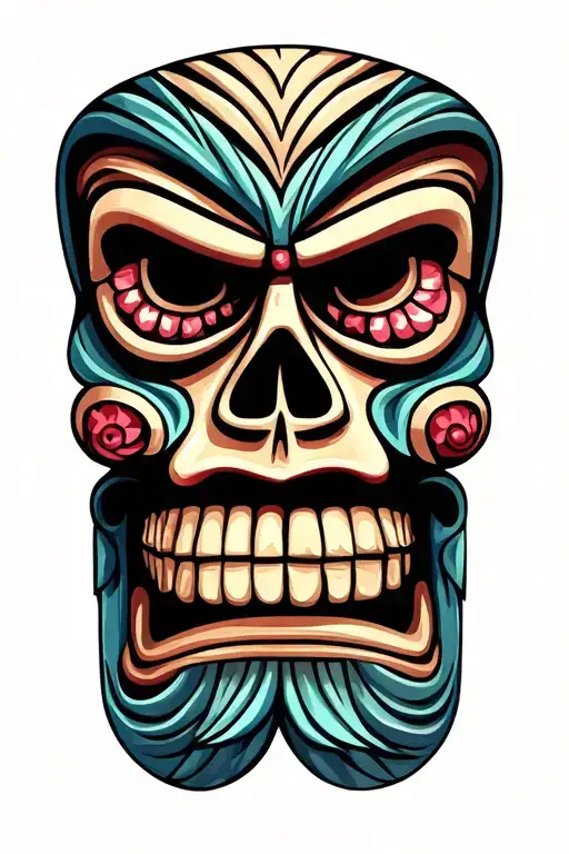 Memento Mori Tiki Stone Face