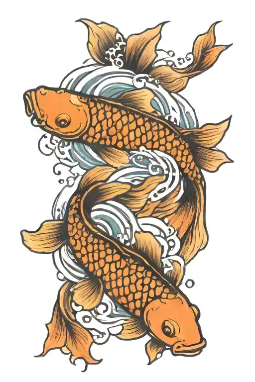 Koi Fish Swimming Upstream Amazon River