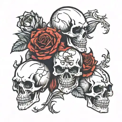 Skulls Roses Fire