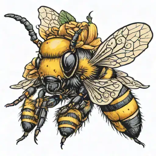 A Realistic Looking Bee Wearing A Fancy Bonnet