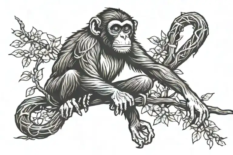 Monkey On Branches Intertwined
