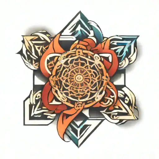 Geometrical Mandala With Consiousness Symbol Intertwined