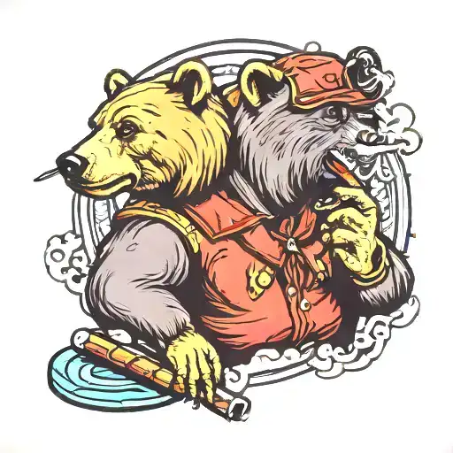 Soviet Bear Smoking Cigar