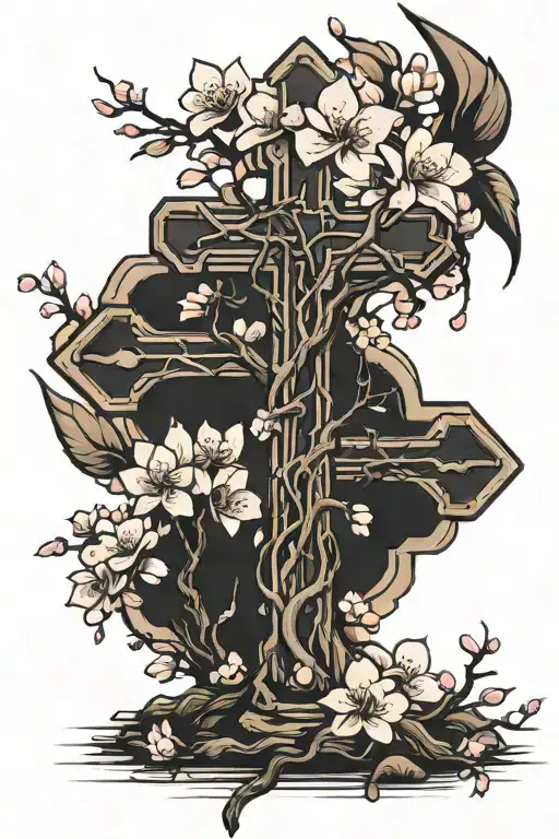 Cross That Turns Into Cherry Blossom Tree