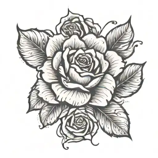 Rose And Dog Paw Print