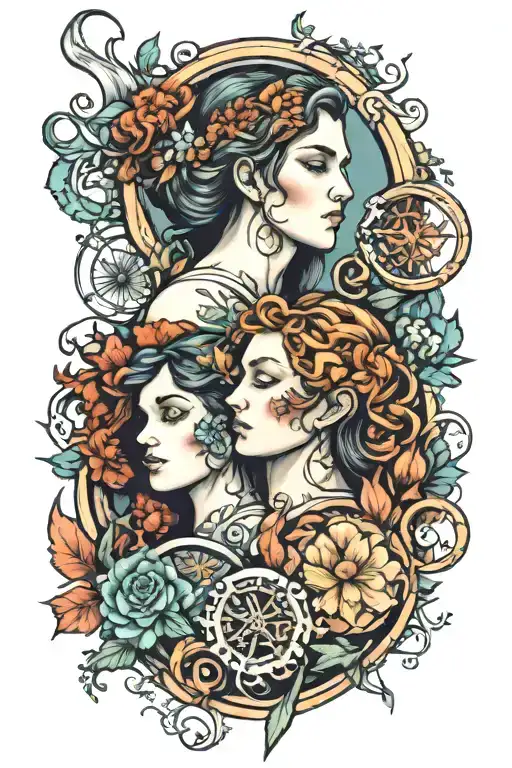 Gemini With Five Elements Of Nature