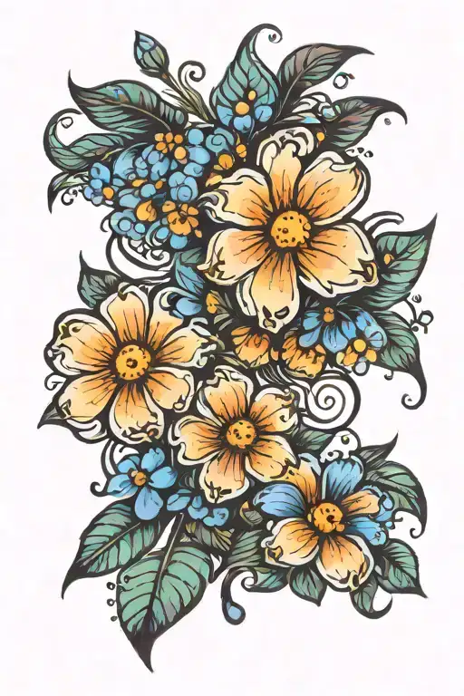 Semicolon Forget Me Not Flowers