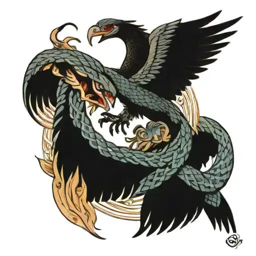 Snake Bird Fight Scene