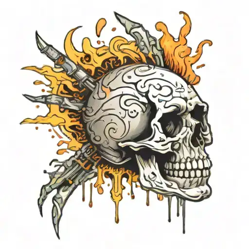 Skull Exploding From Bullet