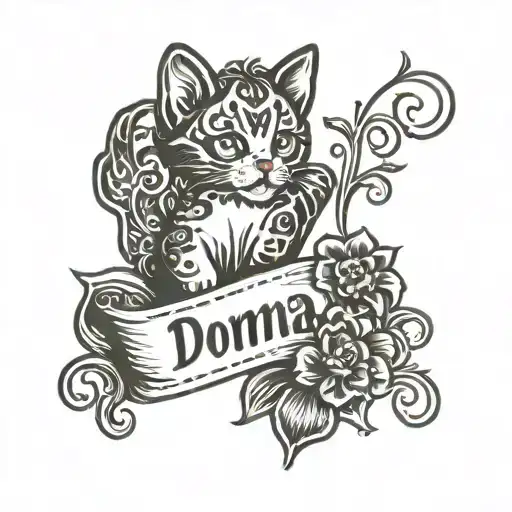 Small Cat Paw With The Name Donna