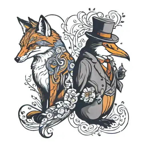 Fox And Penguin Couple