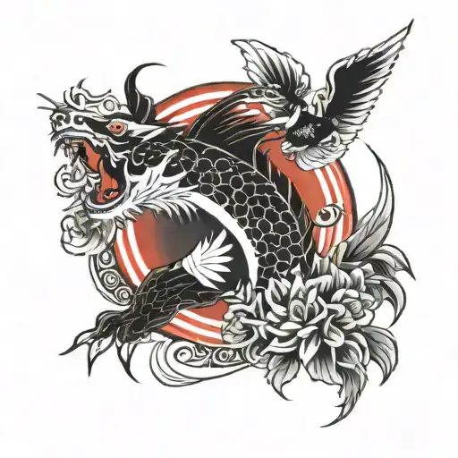 Japanese Style Tattoo Black And White