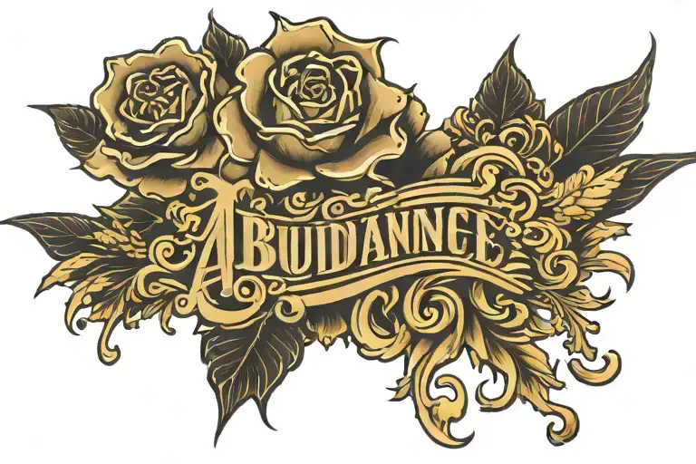 Abundance Word Bleeding Gold