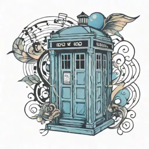 Tardis With Music Notes