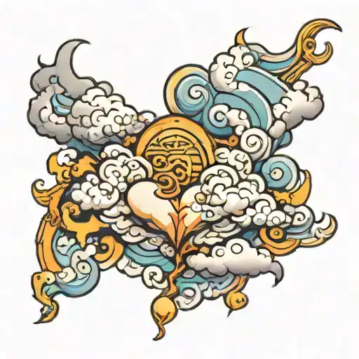 Chest Tattoo Cloud Mural