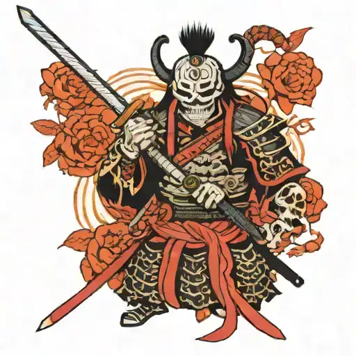 Skelton Samurai Warrior