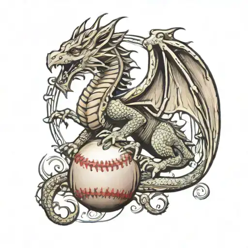 Baseball And Welsh Dragon Wrapped