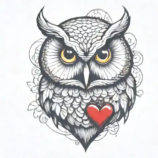 Owl And Real Heart