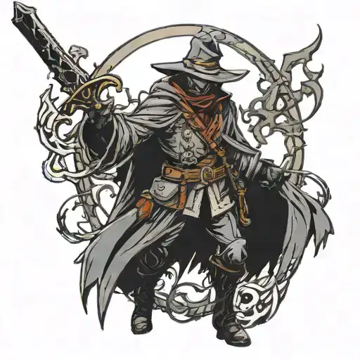 Bloodborne Hunter Wielding Holy Moonlight Sword