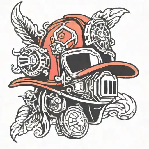 Red Firefighter Helmet