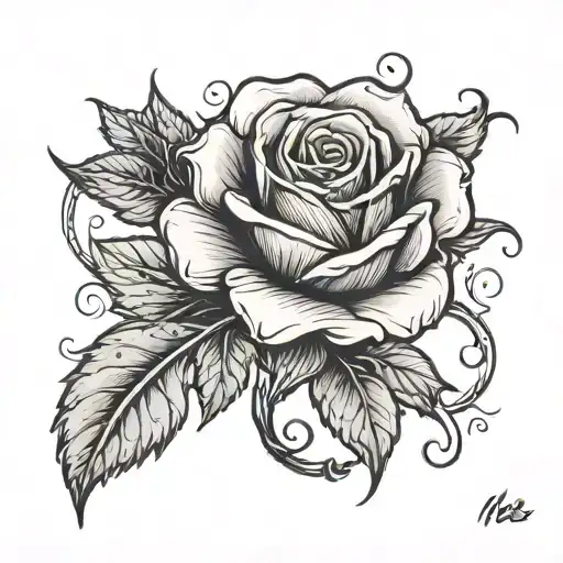 Rose With The Stem Saying Breathe