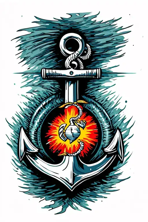 Marine Corps Anchor And Tornado Tunnel In Middle Of Anchor