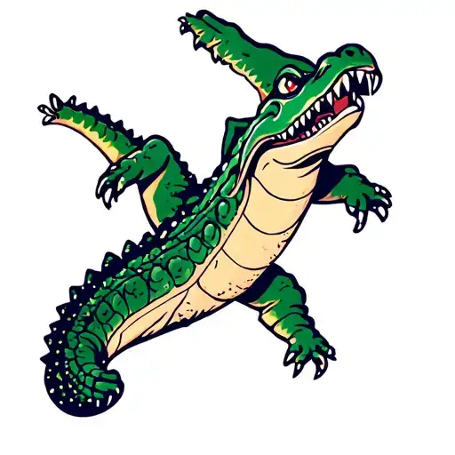 Florida Postage Stamp Sun And Gator