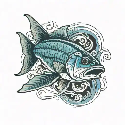 A Kob Or Mulloway Fish With A Light Blue Dorsal Line