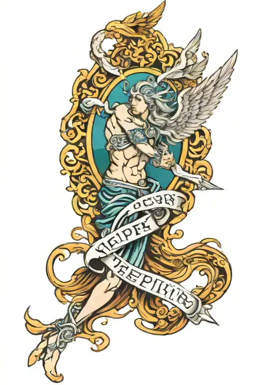 Seraphim Angle With Word Neptune Around It