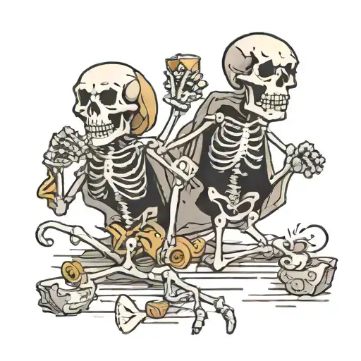 Funny Cartoon Skeletons Doing Weird Things